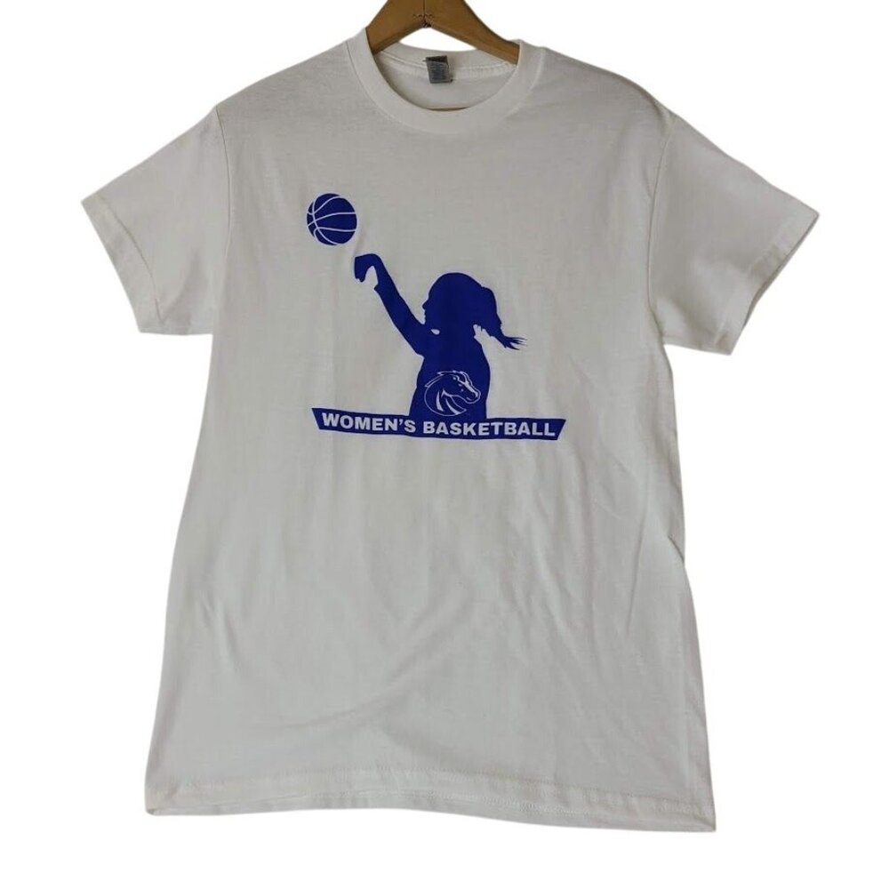 BSU Boise State University Womens Basketball Graphic T-Shirt White Size S - Picture 1 of 7